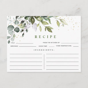 Cartão Postal Placa de Receita do Chá de panela Eucalyptus Wate