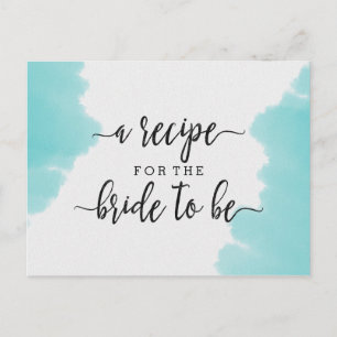 Cartão Postal Placa de Receita do Pincel de Aqua Watercolor