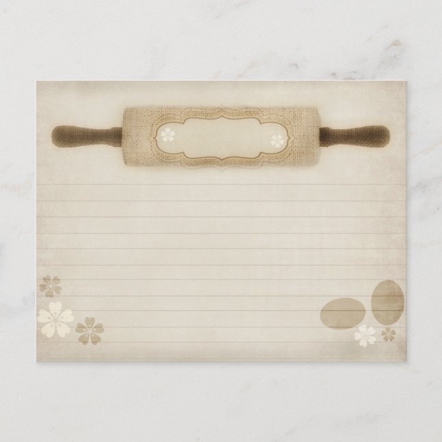 Cartão Postal Placa de Receita do Pino de Rolamento Rústico Vint (Frente)