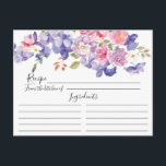 Cartão Postal Placa de Receita Floral de Blooms Puros e Rosa<br><div class="desc">Bonito placa de recebimento floral rosa e púrpura. A frente do cartão tem espaço para o título da receita,  da cozinha de & ingredientes. O dorso tem linha para direções com um plano de fundo roxo coordenado. Os convites correspondentes estão disponíveis em nosso compro</div>