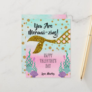 Cartão Postal Placa de sala de aula do Namorados Mermaid - taman