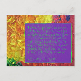 Cartão Postal Placa de script 2 Corinthians 6:1-2