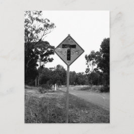 Cartão Postal Placa de Shot T' Pieces à beira da estrada