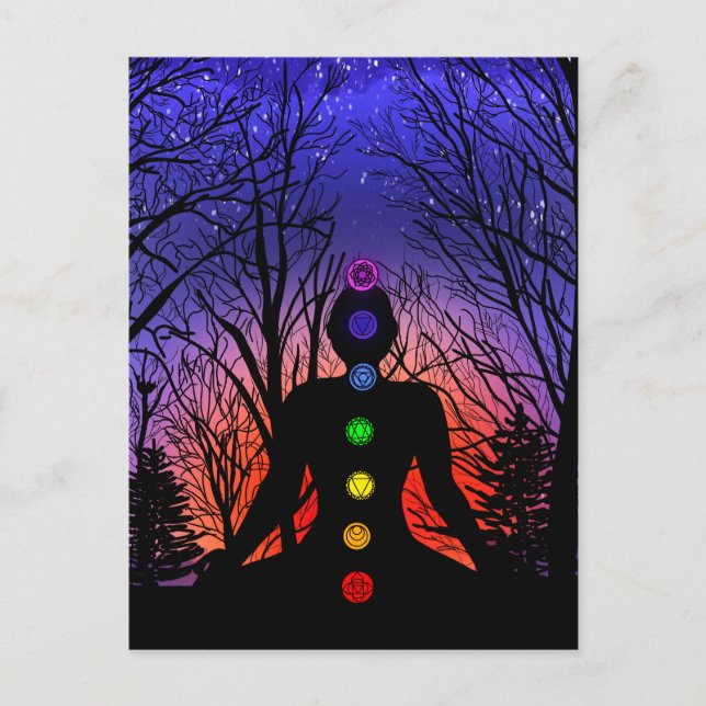 Cartão Postal Placa de vazio | Meditação Yoga ao pôr do sol (Frente)