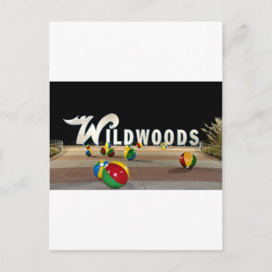 Cartão Postal Placa de Wildwoods em Wildwood Nova Jersey