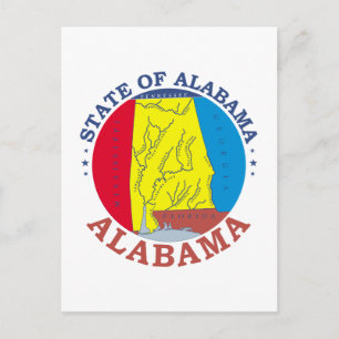 Cartão Postal placa do Alabama