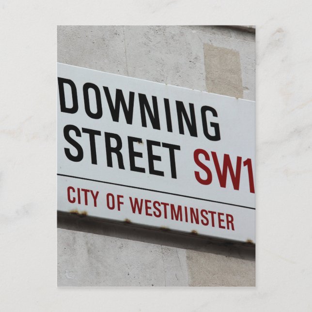 Cartão Postal Placa Downing Street (Frente)