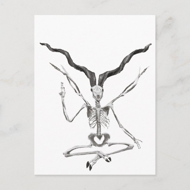 Cartão Postal Placa Esquelética de Baphomet (Frente)