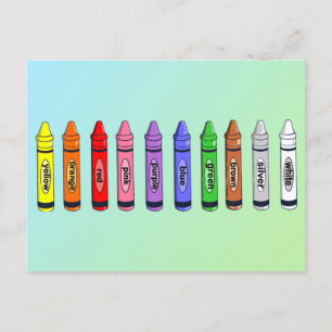Cartão Postal Placa Flash Crayons