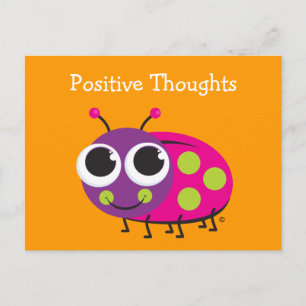 Cartão Postal Placa Ladybug de Ideias Positivas