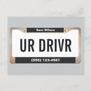 Cartão Postal Placa Licenciada Do Taxi Cab Car