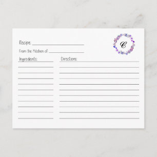 Cartão Postal Placa Lilac Floral Wreath Recipiente