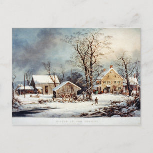 Cartão Postal Placa Panorâmica de inverno