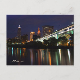 Cartão Postal Placa postada Cleveland Skyline
