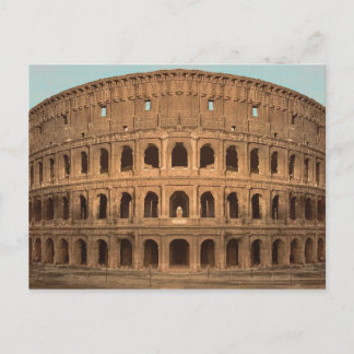 Cartão Postal Placa Postada Colosseum