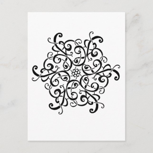 Cartão Postal Placa postada - Design preto e branco (Frente)