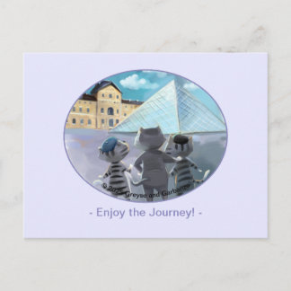 Cartão Postal Placa Postada do Louvre - Feliz (Envelope Opcional