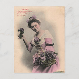 Cartão Postal Placa Postada francesa Vintage