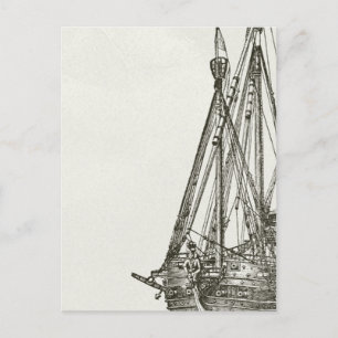 Cartão Postal Placa Postada Ilustração de Entrega Pirata Vintage