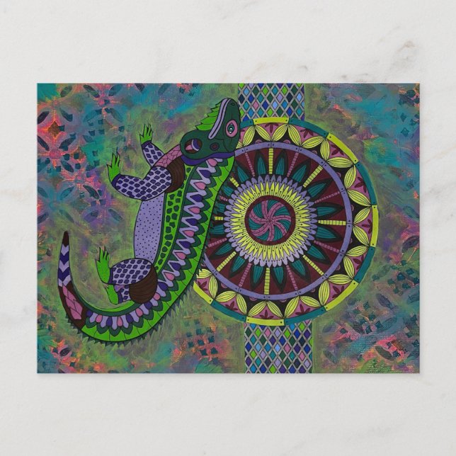 Cartão Postal Placa Postada Lizard (Frente)