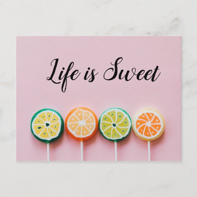 Cartão Postal Placa Postada Lollipop (Frente)