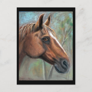 Cartão Postal Placa postada para retrato pastel de pneus