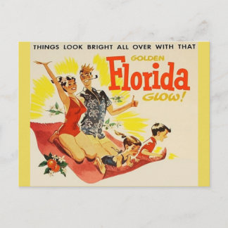 Cartão Postal Placa Postada Vintage Florida