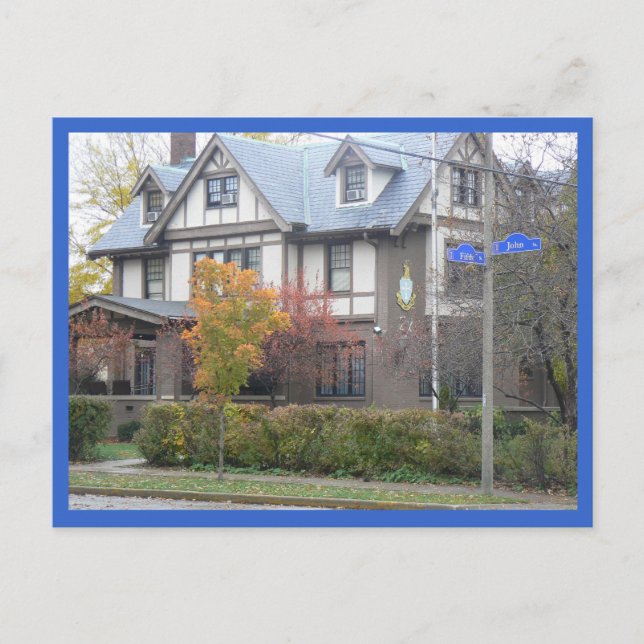 Cartão Postal placa poste 5 e John (Frente)