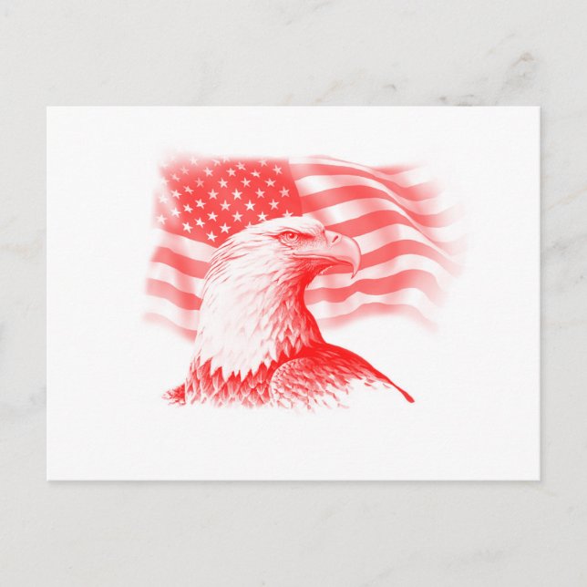 Cartão Postal Placa Poste de águia americana (Frente)