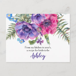 Cartão Postal Placa receitora de Chá de panela Floral Anemone