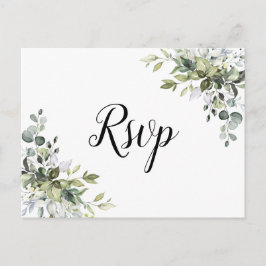Cartão Postal Placa RSVP do gabinete Greenery