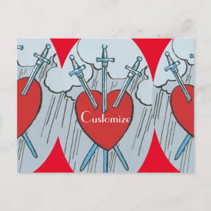 Cartão Postal Placa Tarot 3 Espadas Troço_Trova