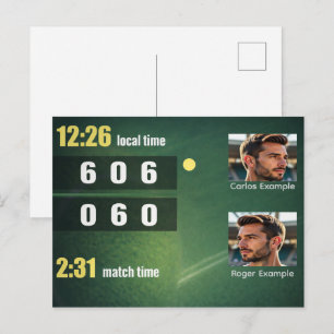 Cartão Postal Placar de Tênis Personalizado – Partida Customizad
