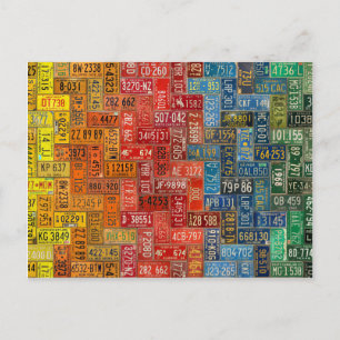 Cartão Postal Placas Coloridas de Todos os 50 Estados