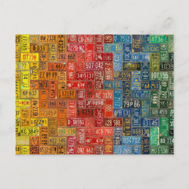 Cartão Postal Placas Coloridas de Todos os 50 Estados
