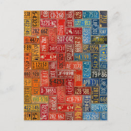 Cartão Postal Placas Coloridas dos 50 Estados