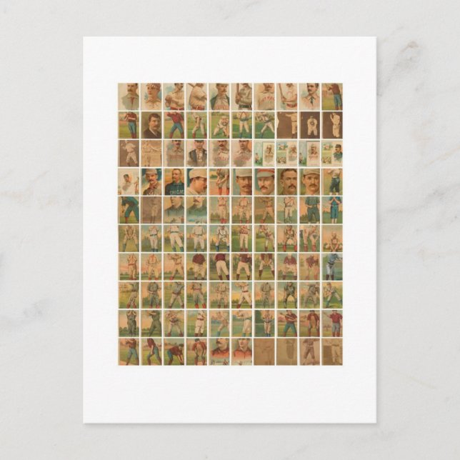 Cartão Postal Placas de basebol, vintage (Frente)