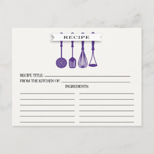 Cartão Postal Placas de Chá de panela de Utensílios roxos da coz