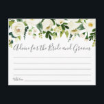 Cartão Postal Placas de Conselhos de Casamento Verde e Flor Bran<br><div class="desc">Nossas flores brancas e verdes cartas de "Conselhos para a Noiva e o Cavalo" são uma atividade doce para ter uma recepção de casamento ou um chá de panela. O texto é perfeitamente personalizável. Use a ferramenta "Personalizar este modelo" de Zazzle para mudar o texto, se quiser. Certifique-se de verificar...</div>