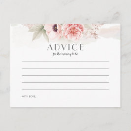 Cartão Postal Placas de Conselhos do Chá de fraldas Blush Flower