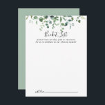 Cartão Postal Placas de Lista de Baldes de Casamento de Folhagem<br><div class="desc">Estes cartões de balde de casamento de folhagem verde são a atividade perfeita para uma recepção de casamento ou chá de panela moderna. O design apresenta galhos e folhas botânicas elegantes e desenhadas a aquarela, desenhadas à mão, em belos buquês e padrões geométricos. Altere o texto para se adequar a...</div>