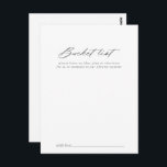 Cartão Postal Placas de Lista de Baldes de Casamento de Silver C<br><div class="desc">Estes cartões de balde de casamento de prata para caligrafia são a atividade perfeita para uma recepção de casamento ou chá de panela rústica. O design simples e elegante apresenta tipografia de script clássico e rico em prata. Altere o texto para se adequar a qualquer evento de vida. O sinal...</div>