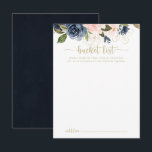 Cartão Postal Placas de Lista de Baldes de Casamento Dourado Flo<br><div class="desc">Estes marinhos de cartas de balde de casamento florais de ouro são a atividade perfeita para uma recepção de casamento ou chá de panela rústica. A design apresenta belas flores azuis escuras pintadas manualmente, azuis, marinhos, rosa, pinceladas, douradas e folhagem verde. Altere o texto para se adequar a qualquer evento...</div>