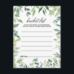 Cartão Postal Placas de Lista de Baldes de Folhagem Moderna<br><div class="desc">Estas modernas cartas de balde foliar verde são a atividade perfeita para uma recepção de casamento ou chá de panela tropical. Esta design de aquarela pintada à mão apresenta uma bela folhagem verde bem organizada em quadros únicos. O sinal da Lista de baldes é vendido separadamente.</div>