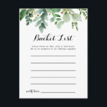 Cartão Postal Placas de Lista de Baldes de Folietos Eucalyptus V<br><div class="desc">Estas placas verdes de balde de folhagem de eucalipto são a atividade perfeita para uma recepção de casamento ou chá de panela tropical. O design apresenta lindas folhas verdes de eucalipto, pintadas à mão, reunidas em buquês elegantes para embelezar seu evento. O sinal da Lista de baldes é vendido separadamente....</div>