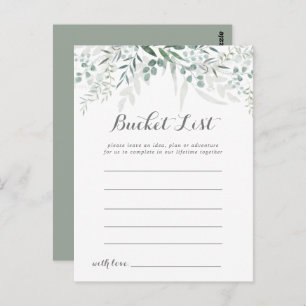 Cartão Postal Placas de lista de Baldes Eucalyptus com um verde 