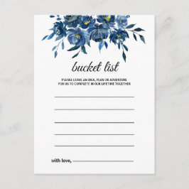 Cartão Postal Placas de Lista de Baldes Florais Azul Modernos