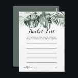 Cartão Postal Placas de Lista de Baldes Florais Brancas Tropicai<br><div class="desc">Estes cartões de lista florais brancos e verdes tropicais são a atividade perfeita para uma recepção de casamento ou chá de panela rústico. A design apresenta palmeiras verdes folhas buquês com flores brancas adoráveis. O sinal da Lista de baldes é vendido separadamente.</div>
