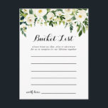 Cartão Postal Placas de Lista de Baldes Florais de outono Verde<br><div class="desc">Estes cartões de lista floral verde e branco de outono são a atividade perfeita para uma recepção de casamento ou chá de panela rústico. O design apresenta elegantes pedras brancas de aquarela com folhagem verde. O sinal da Lista de baldes é vendido separadamente.</div>