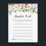 Cartão Postal Placas de lista de Baldes Floral Verde Simples<br><div class="desc">Estes simples cartões de lista de baldes florais verdes são a atividade perfeita para uma recepção de casamento ou chá de panela tropical. A design apresenta rosas brancos,  cor-de-rosa e pincéis pintados à mão,  embutidos em folhagem verde,  inspiradora beleza artística. O sinal da Lista de baldes é vendido separadamente.</div>